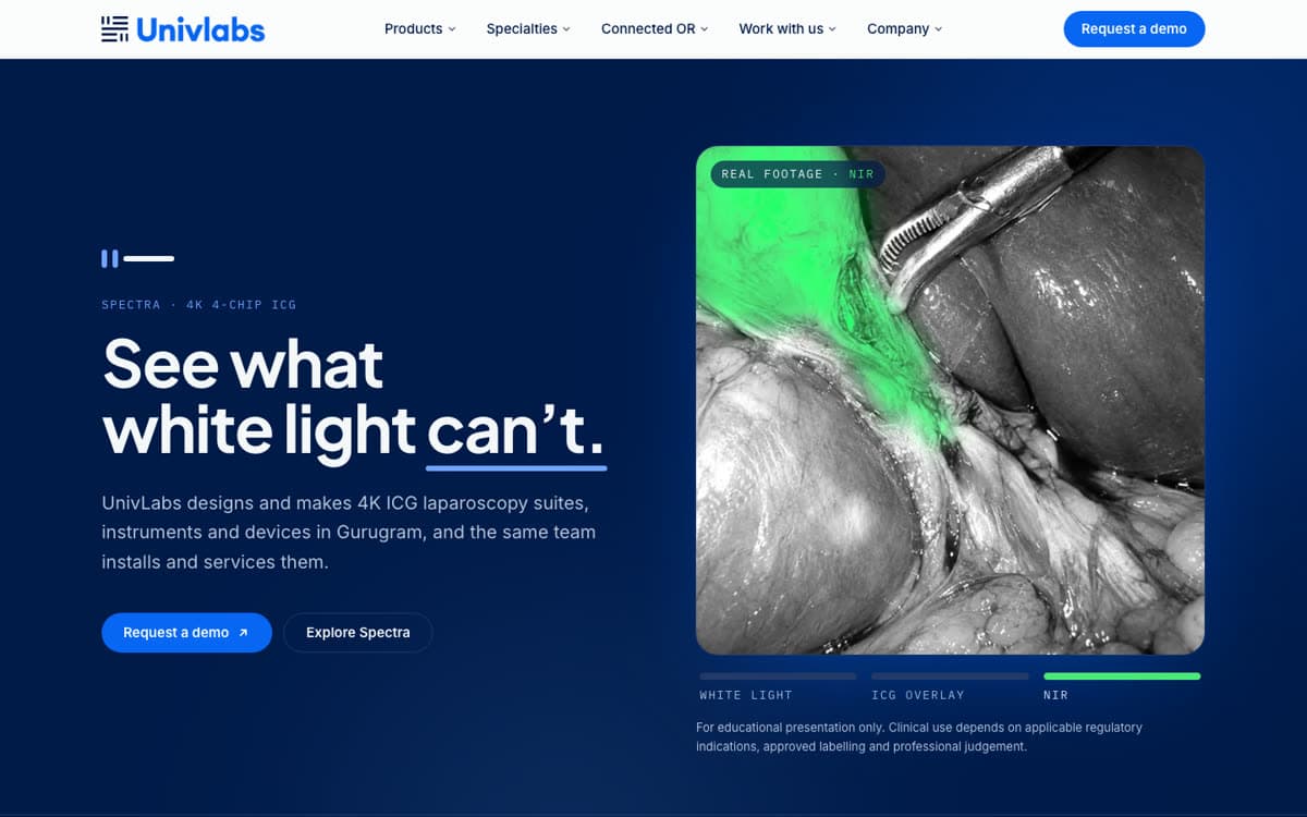 UnivLabs home page: See what white light can't